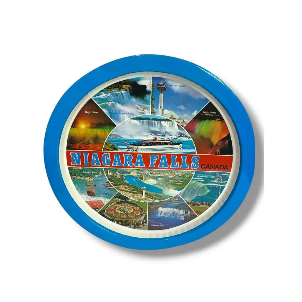 Vintage Niagara Falls Canada Souvenir Tin Serving Tray 13